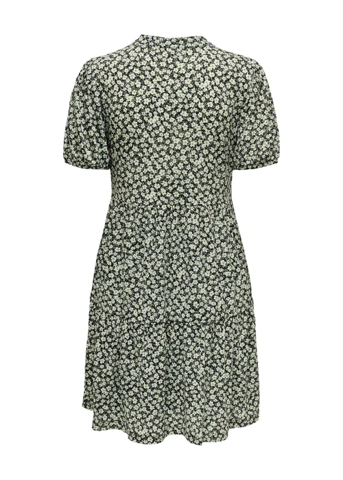 JDY Green Floral V Neck Tea Dress - 8 Image 2