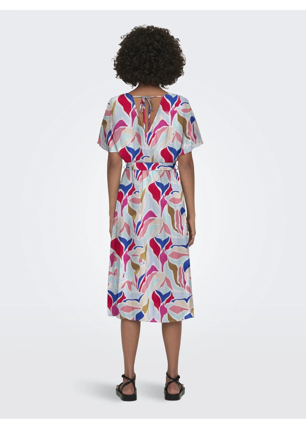 JDY Cream Print Smock Dress - 16 Image 2