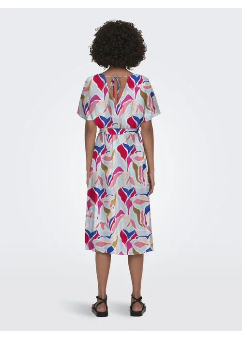 JDY Cream Print Smock Dress - 16 Image 2