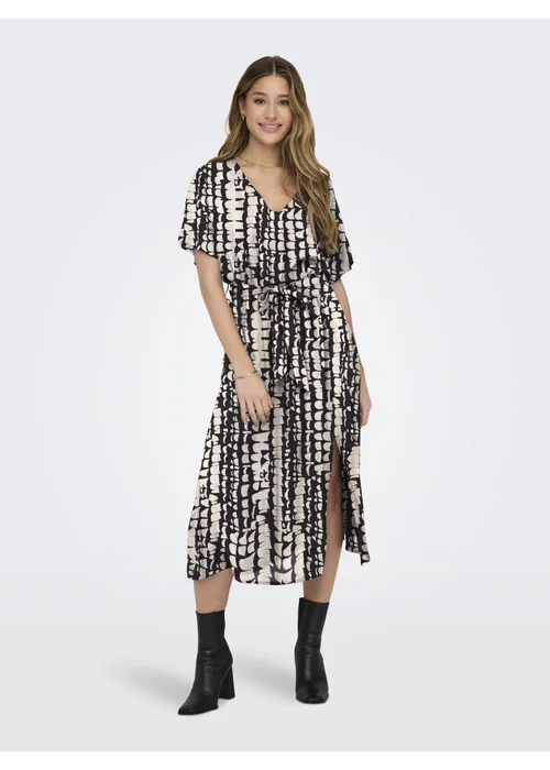 JDY Black & White Star Life String Midi Dress - 12 Image 1