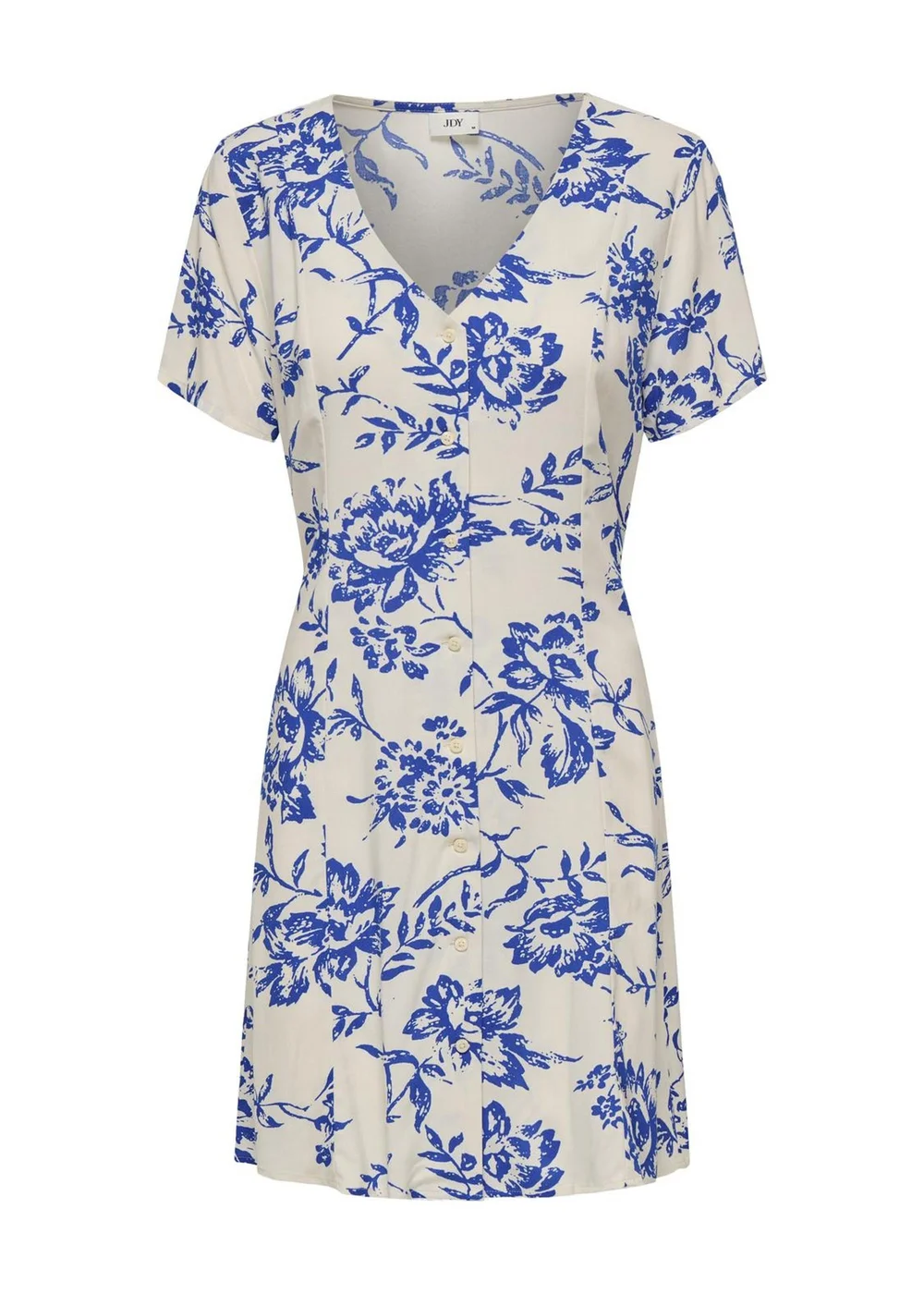 Blue & White Floral Print Dress - 8 Image 1