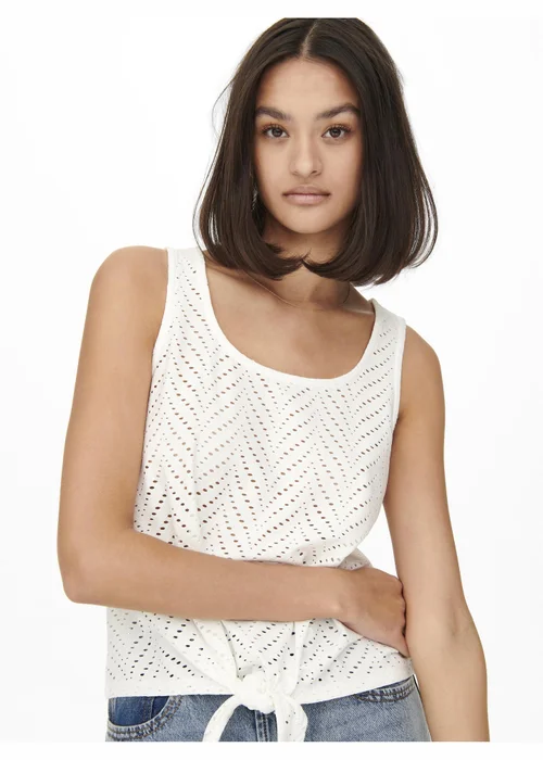 JDY White Carla Cathinka Knot Top - 8 Image 2
