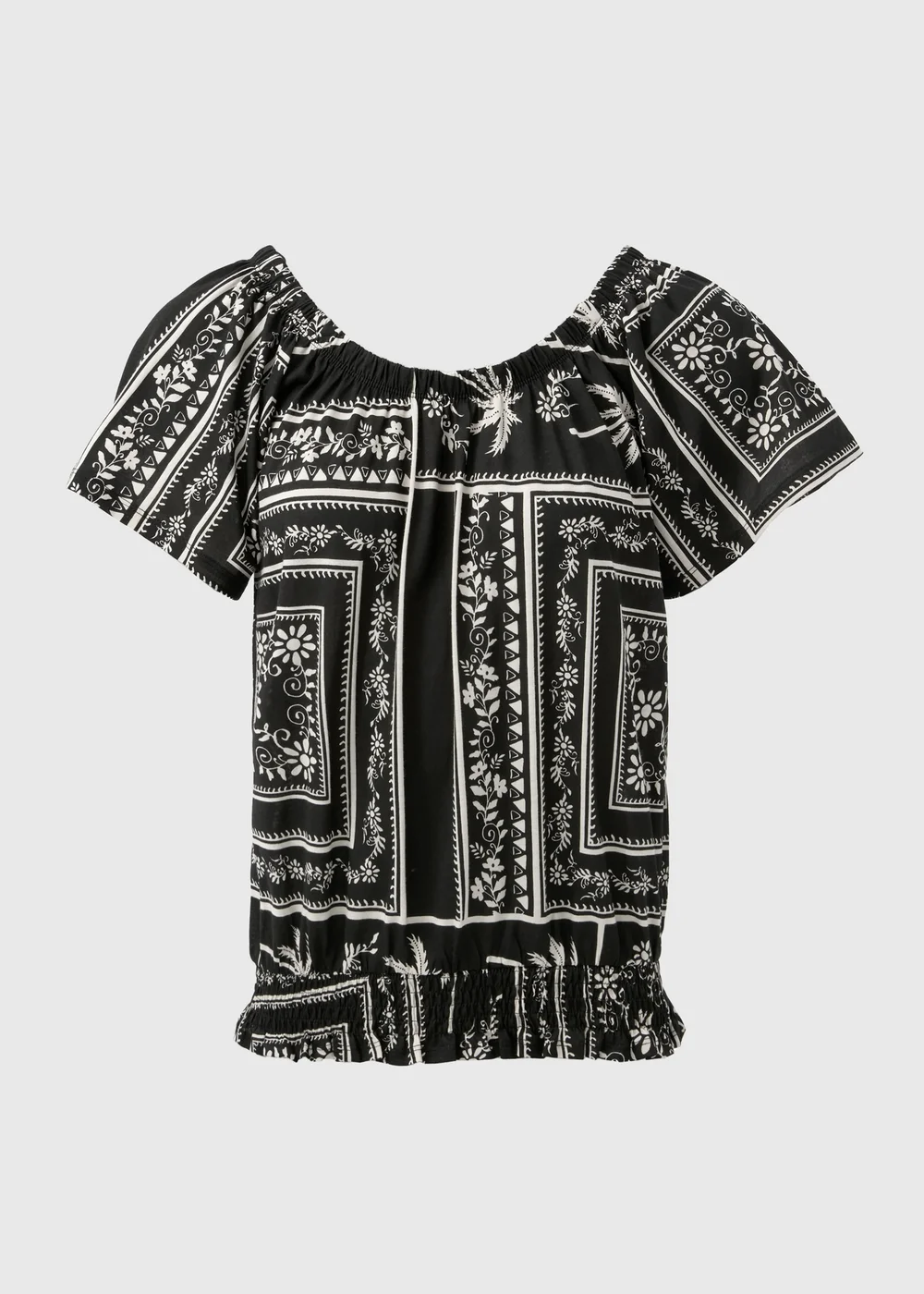 Black & White Printed Gypsy Top - 8 Image 5