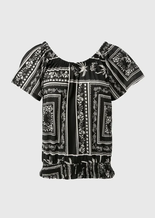 Black & White Printed Gypsy Top - 8 Image 5