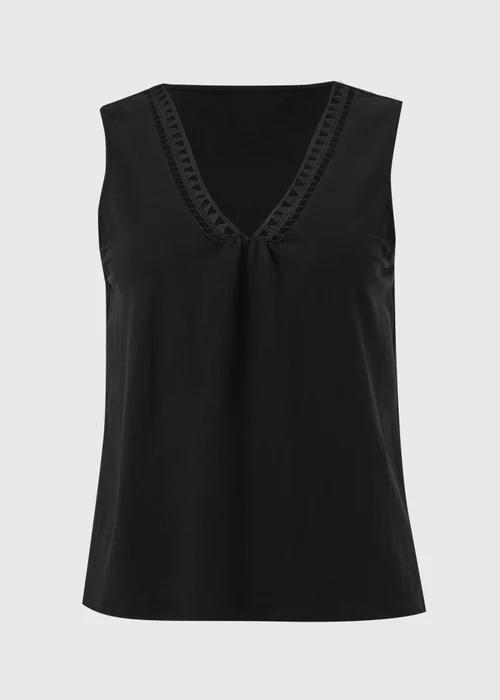 JDY Black V Neck Crochet Top - 16 Image 5