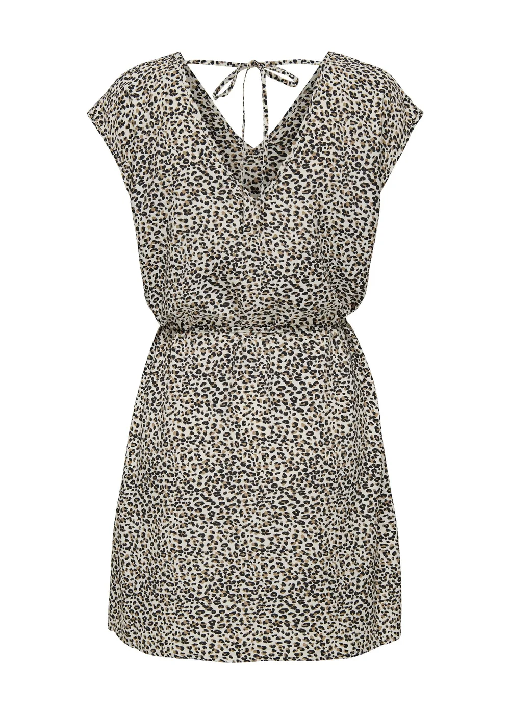 JDY Cream Leopard Print Olivia Neck Dress - 8 Image 1