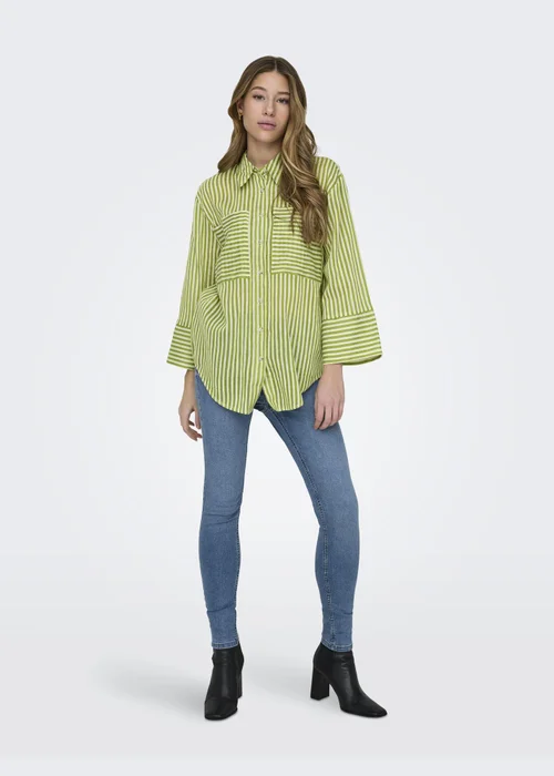 JDY Green Martina Stripped Shirt - 12 Image 4
