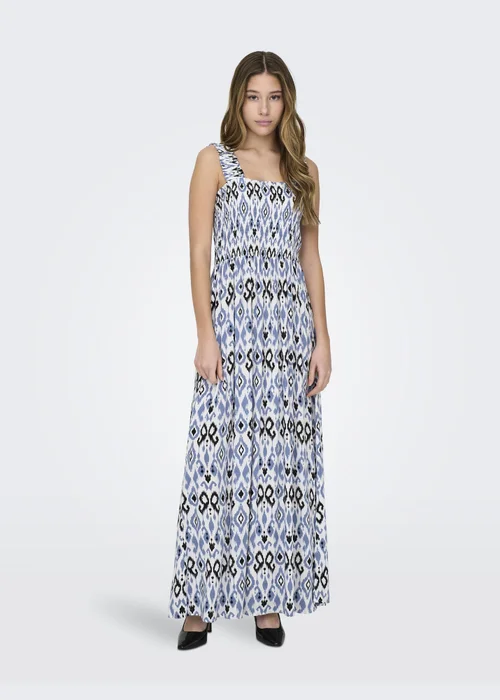 JDY Blue Print Smock Maxi Dress - 12 Image 3