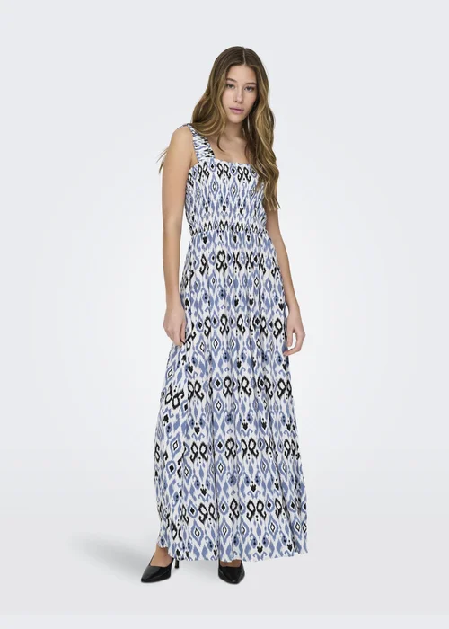 JDY Blue Print Smock Maxi Dress - 12 Image 1