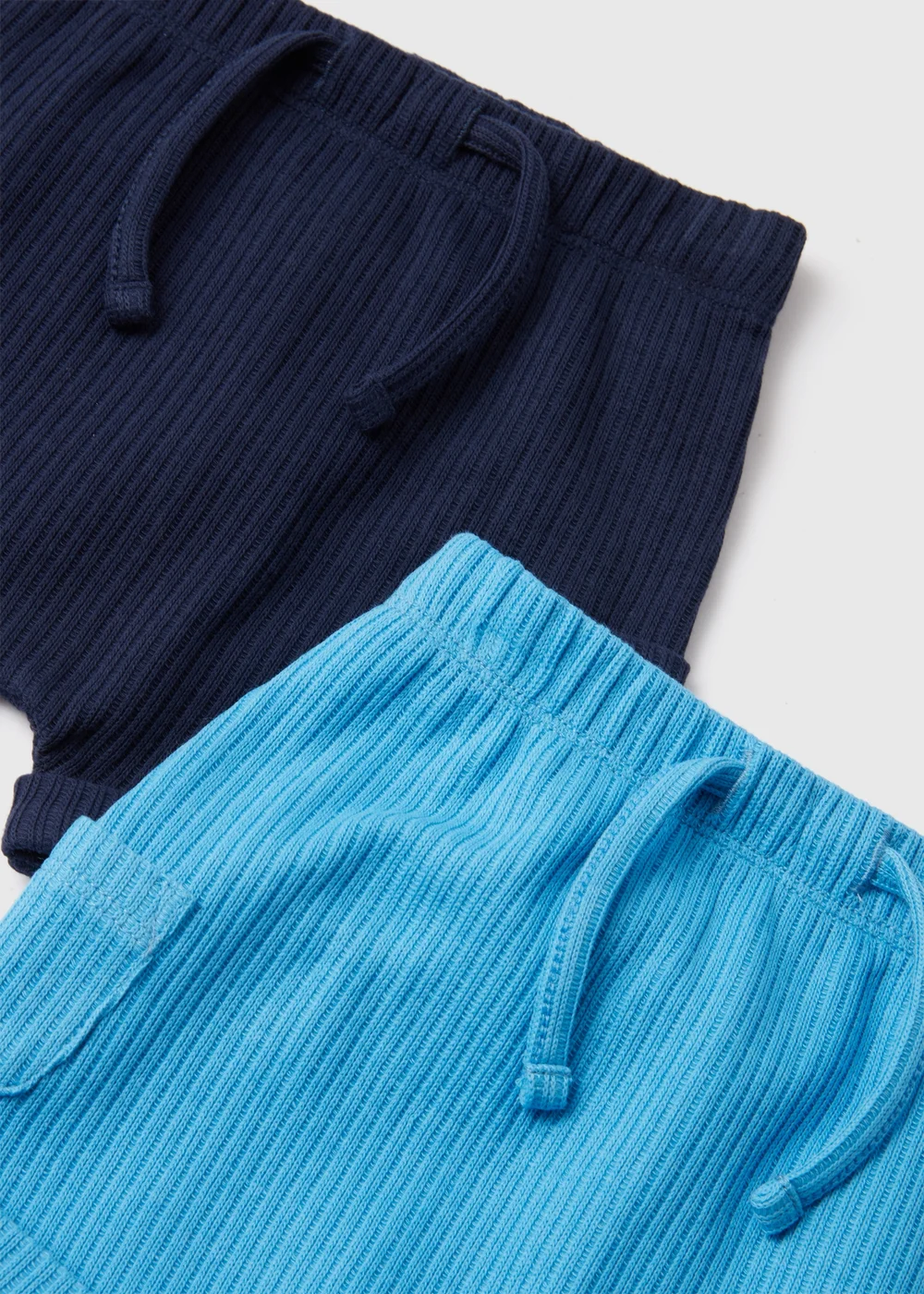 Boys 2 Pack Blue & Navy Cargo Shorts (Newborn-23mths) - 9-12 months Image 2