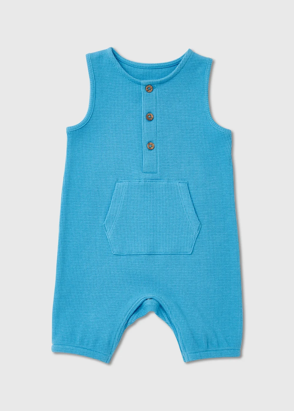 Baby Blue Waffle Romper (Newborn-18mths) - Newborn Image 1