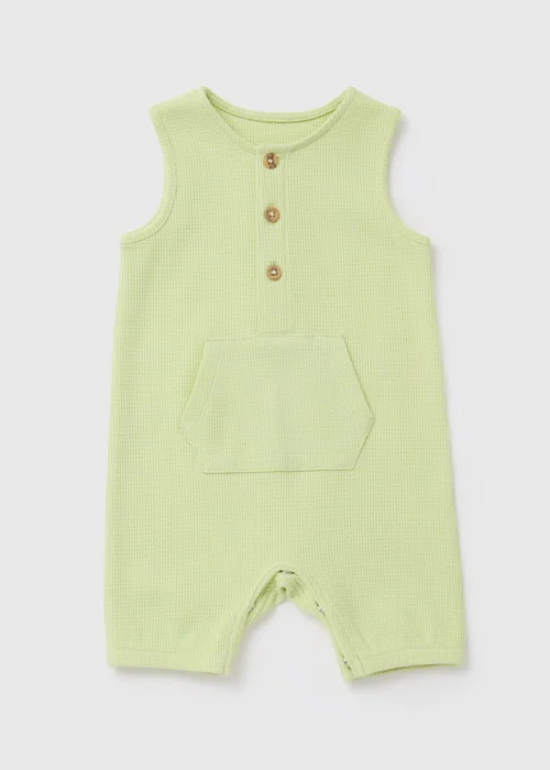Baby Lime Waffle Romper (Newborn-18mths) - 0-3 months Image 1