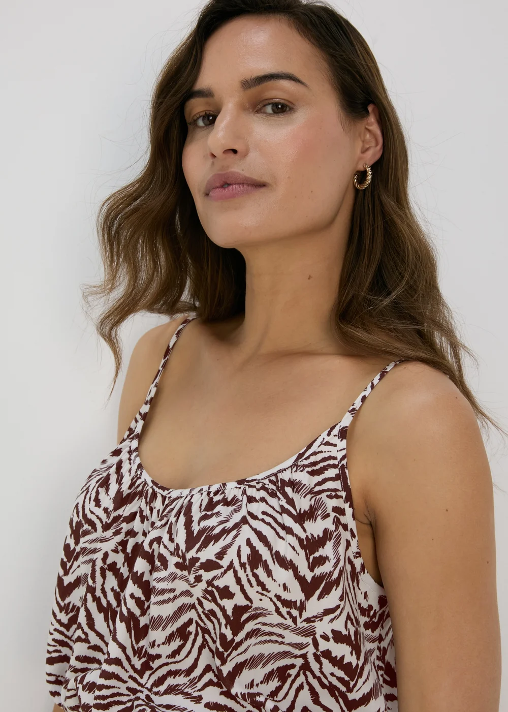 Brown Zebra Print Cami Top - Size 8 Image 3