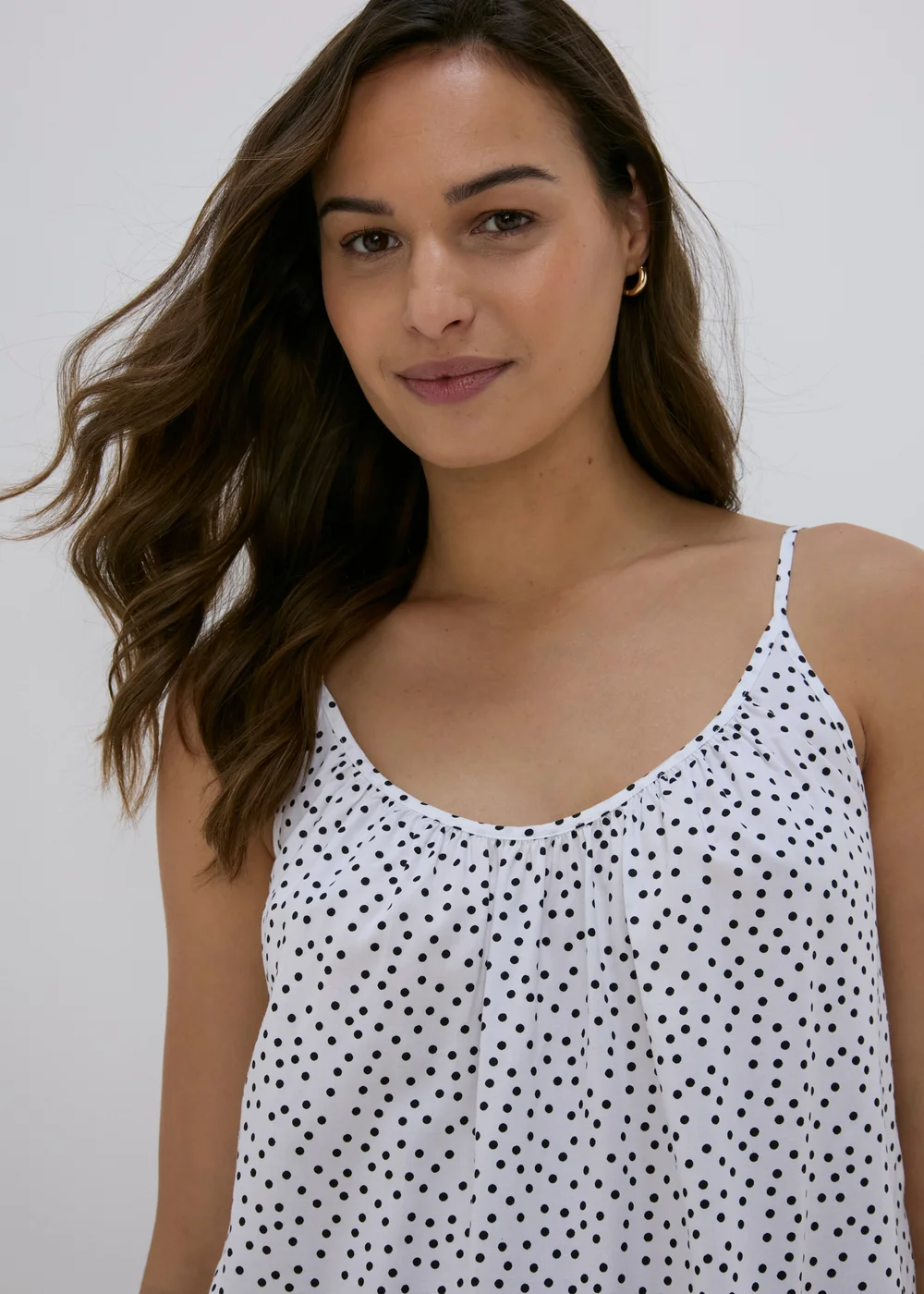 White Polka Dot Cami Top - 8 Image 3