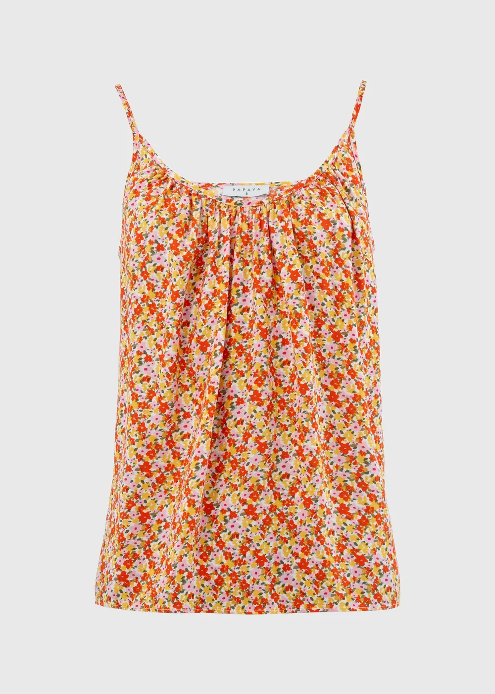 Orange Floral Ditsy Print Cami Top - 8 Image 5