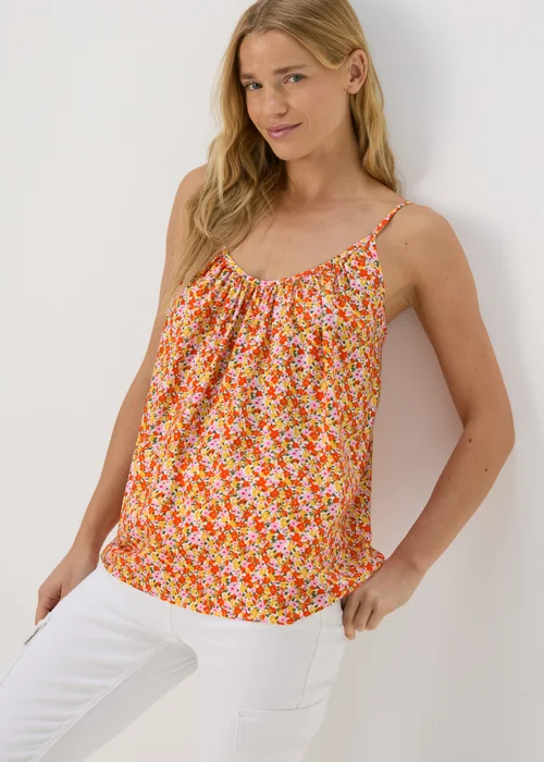 Orange Floral Ditsy Print Cami Top - 8 Image 1