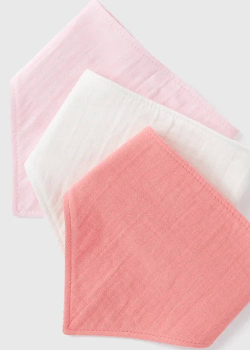 3 Pack Baby Pink Bibs - One Size Image 2