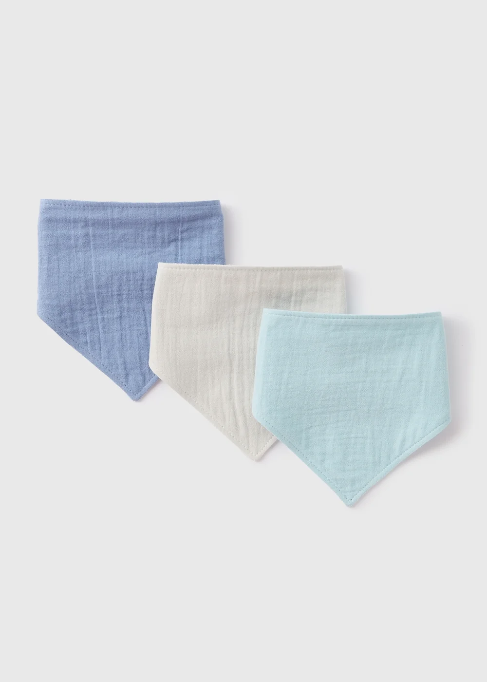 3 Pack Baby Blue Bibs - One Size Image 1