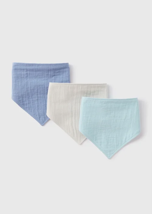 3 Pack Baby Blue Bibs - One Size Image 1
