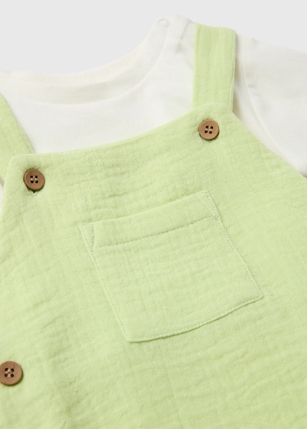 Baby Green Double Cloth Dungaree (Newborn-23mths) - Age 6 - 9 Months Image 2