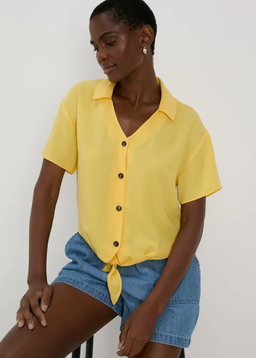 Yellow Tie Front Shirt - 8 Image 1