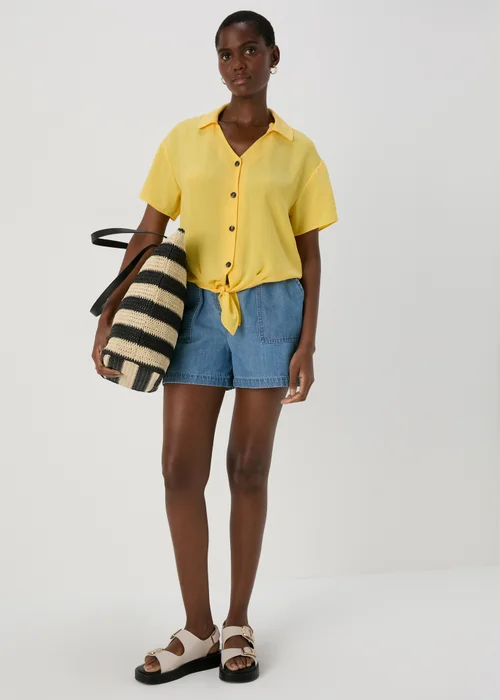 Yellow Tie Front Shirt - 8 Image 4