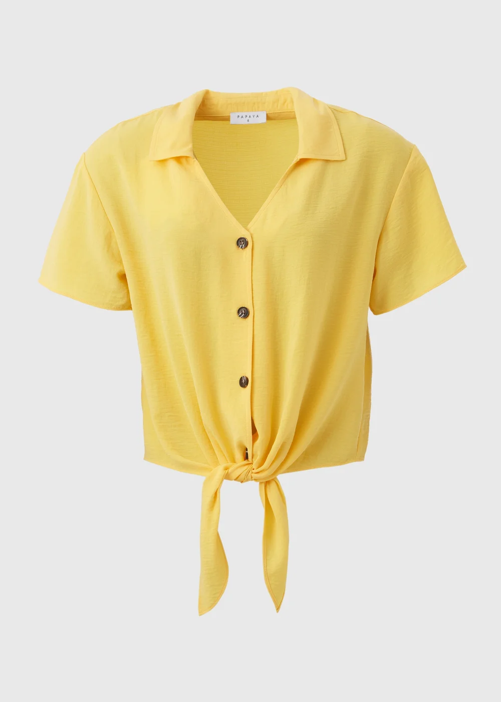 Yellow Tie Front Shirt - 8 Image 5