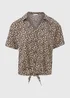 Brown Animal Print Tie Front Viscose Shirt - 8 Image 5