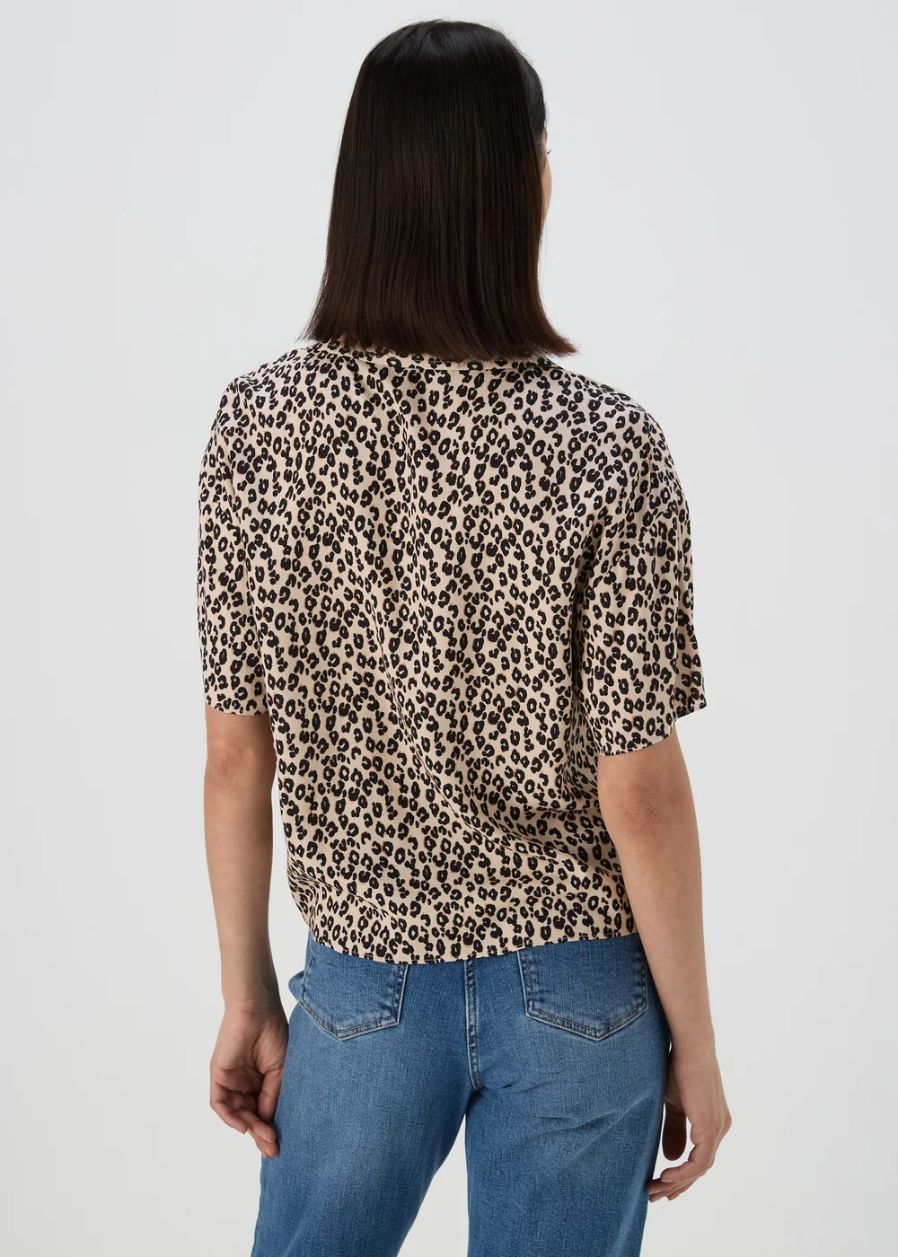 Brown Animal Print Tie Front Viscose Shirt - 8 Image 2