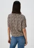 Brown Animal Print Tie Front Viscose Shirt - 8 Image 2