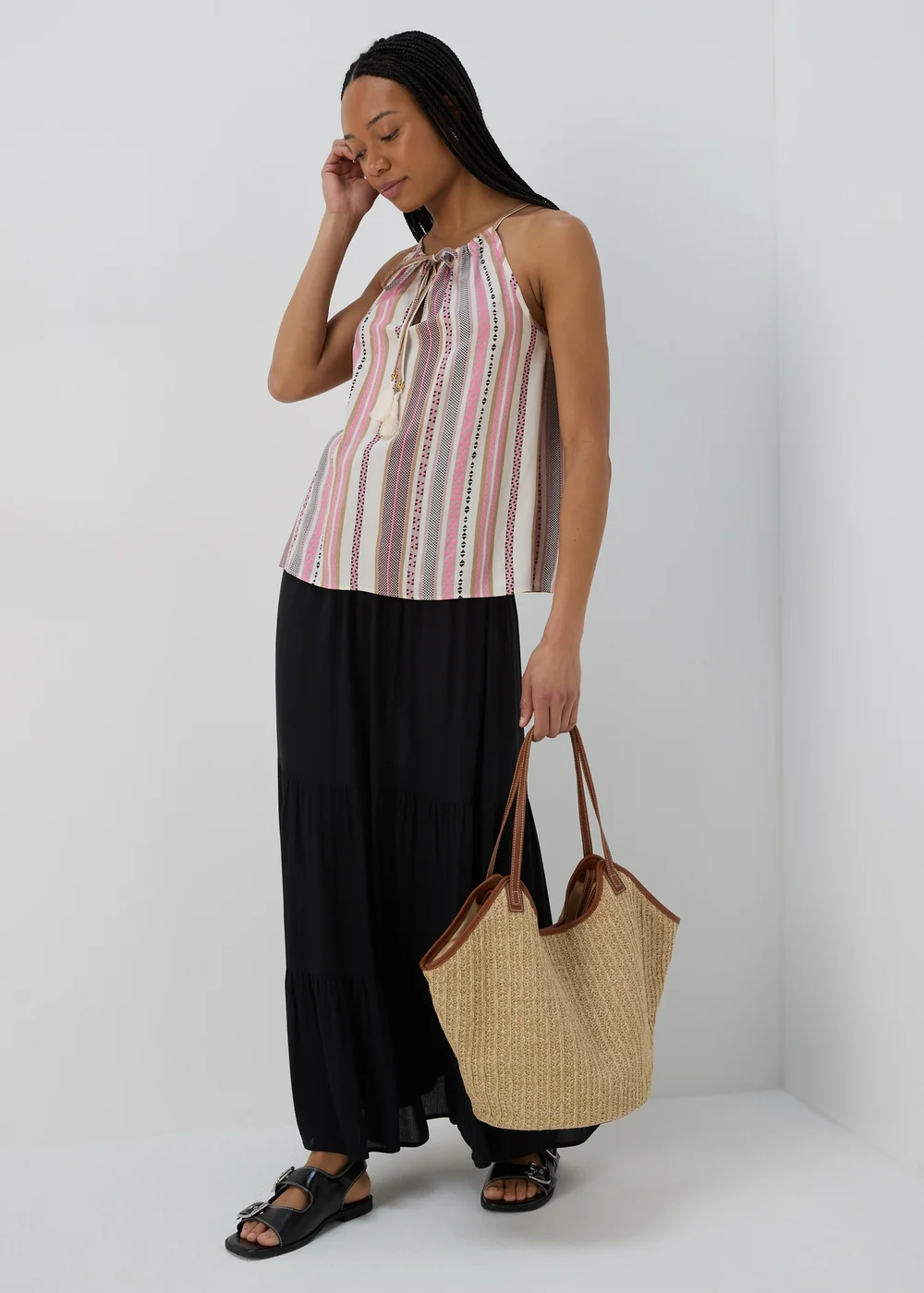 Multicolour High Apex Viscose Cami Top - 8 Image 4