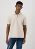 Ecru Textured Zip Polo Shirt - S Image 4