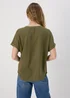 Khaki Solid Pocket Detail Box Top - Size 8 Image 2