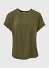 Khaki Solid Pocket Detail Box Top - Size 8 Image 5