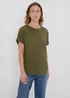 Khaki Solid Pocket Detail Box Top - Size 8 Image 1