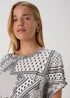 Blue Tile Print Pocket Detail Box Top - Size 8 Image 3