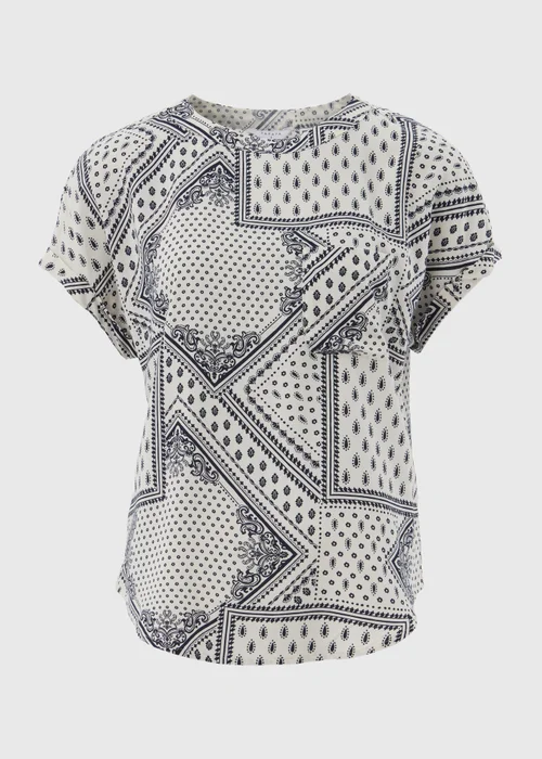 Blue Tile Print Pocket Detail Box Top - Size 8 Image 5