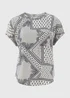 Blue Tile Print Pocket Detail Box Top - Size 8 Image 5