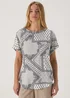 Blue Tile Print Pocket Detail Box Top - Size 8 Image 1