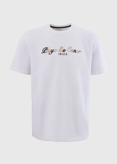 White Ibiza Embroidered T-Shirt - S Image 5