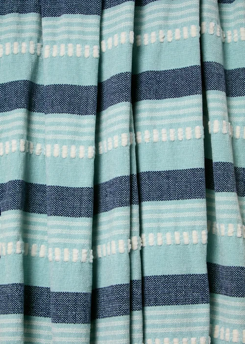 Blue Stripe Chenille Throw (130cm x 150cm) Image 2
