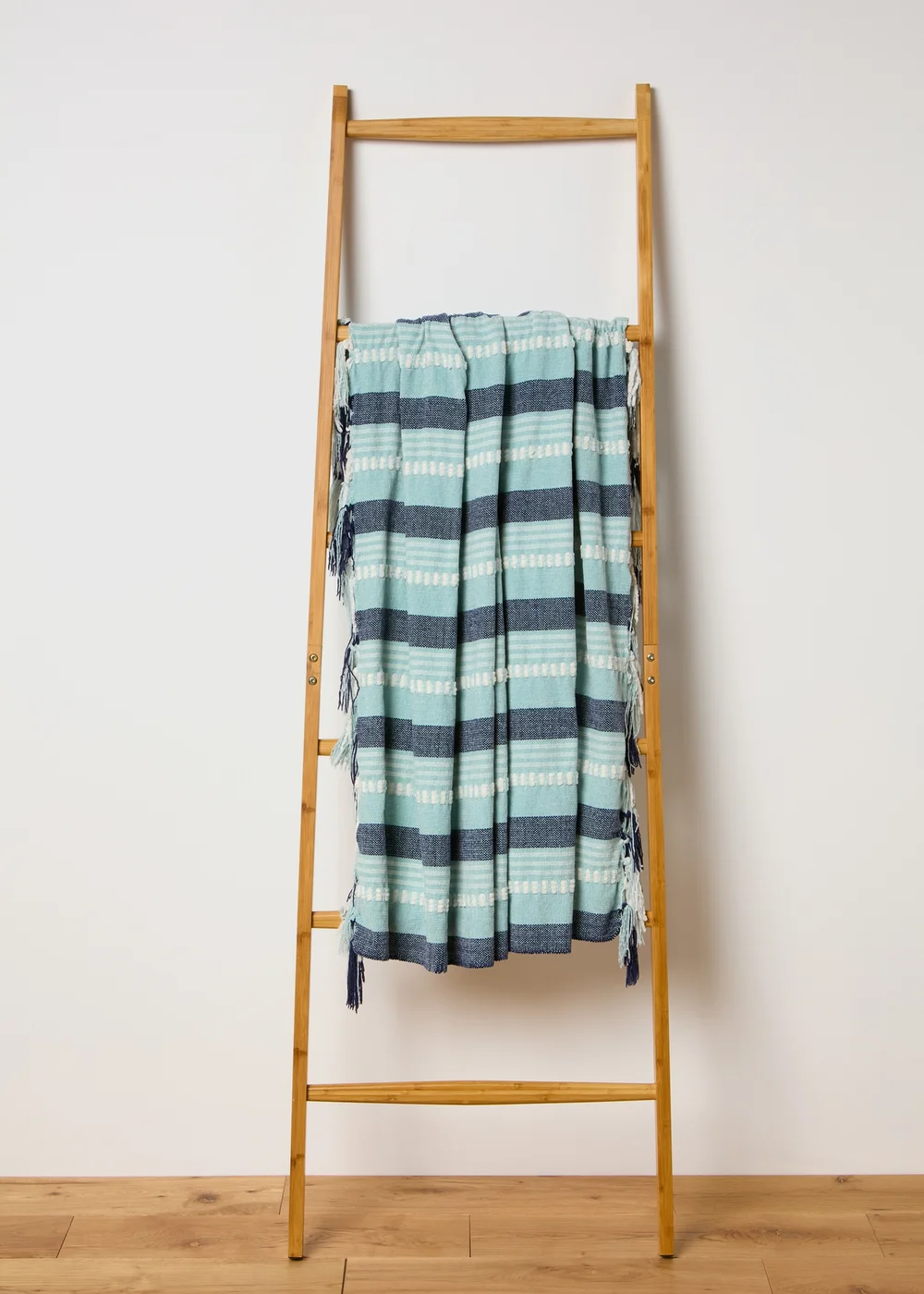 Blue Stripe Chenille Throw (130cm x 150cm) Image 1