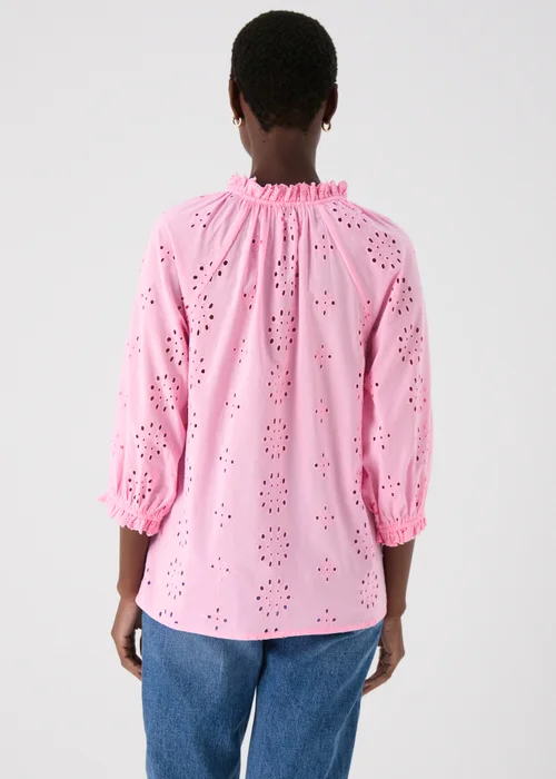 Pink Broid Peasent Blouse Top - 8 Image 2
