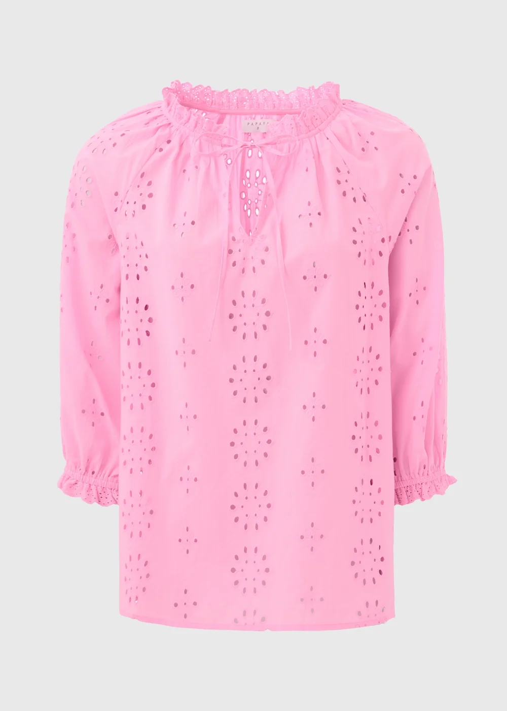Pink Broid Peasent Blouse Top - 8 Image 5