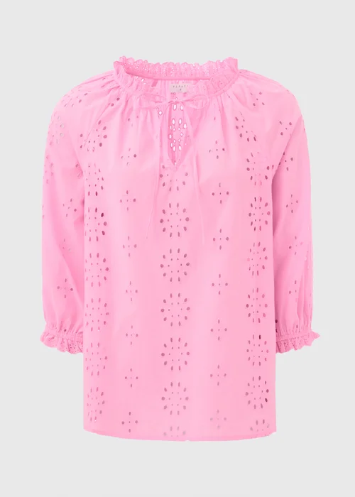 Pink Broid Peasent Blouse Top - 8 Image 5