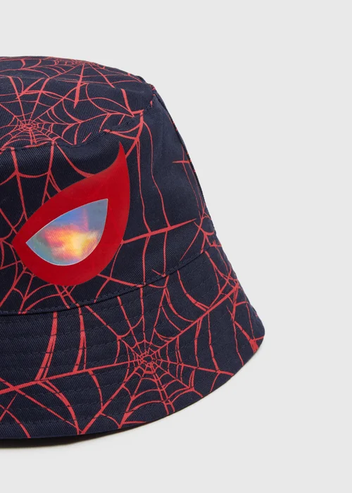 Marvel Boys Black Spiderman Bucket Hat (3-10yrs) - Age 7-10 Years Image 2