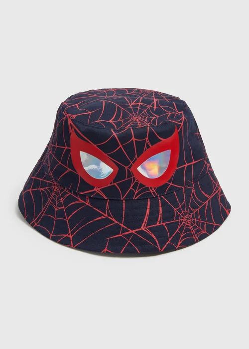 Marvel Boys Black Spiderman Bucket Hat (3-10yrs) - Age 7-10 Years Image 1