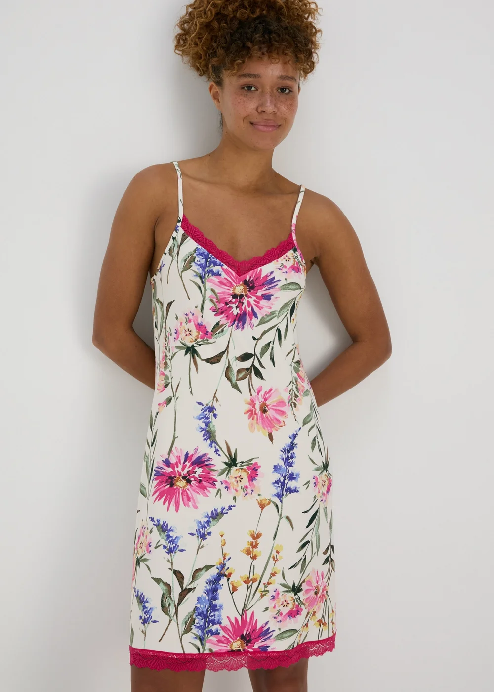 Cream Floral Chemise Nightie - Extra small Image 1