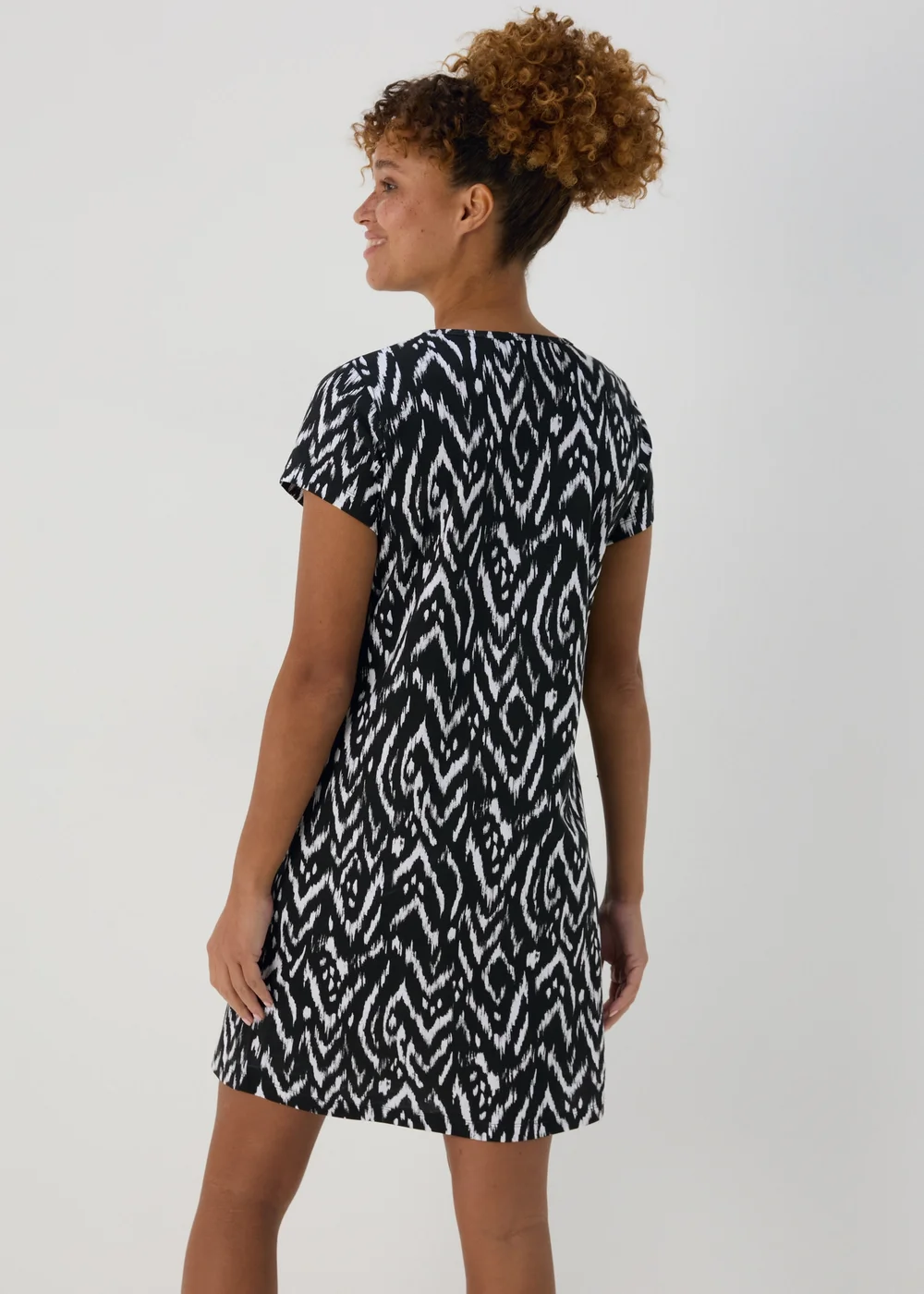 Black Mono Print Nightie - Extra small Image 2