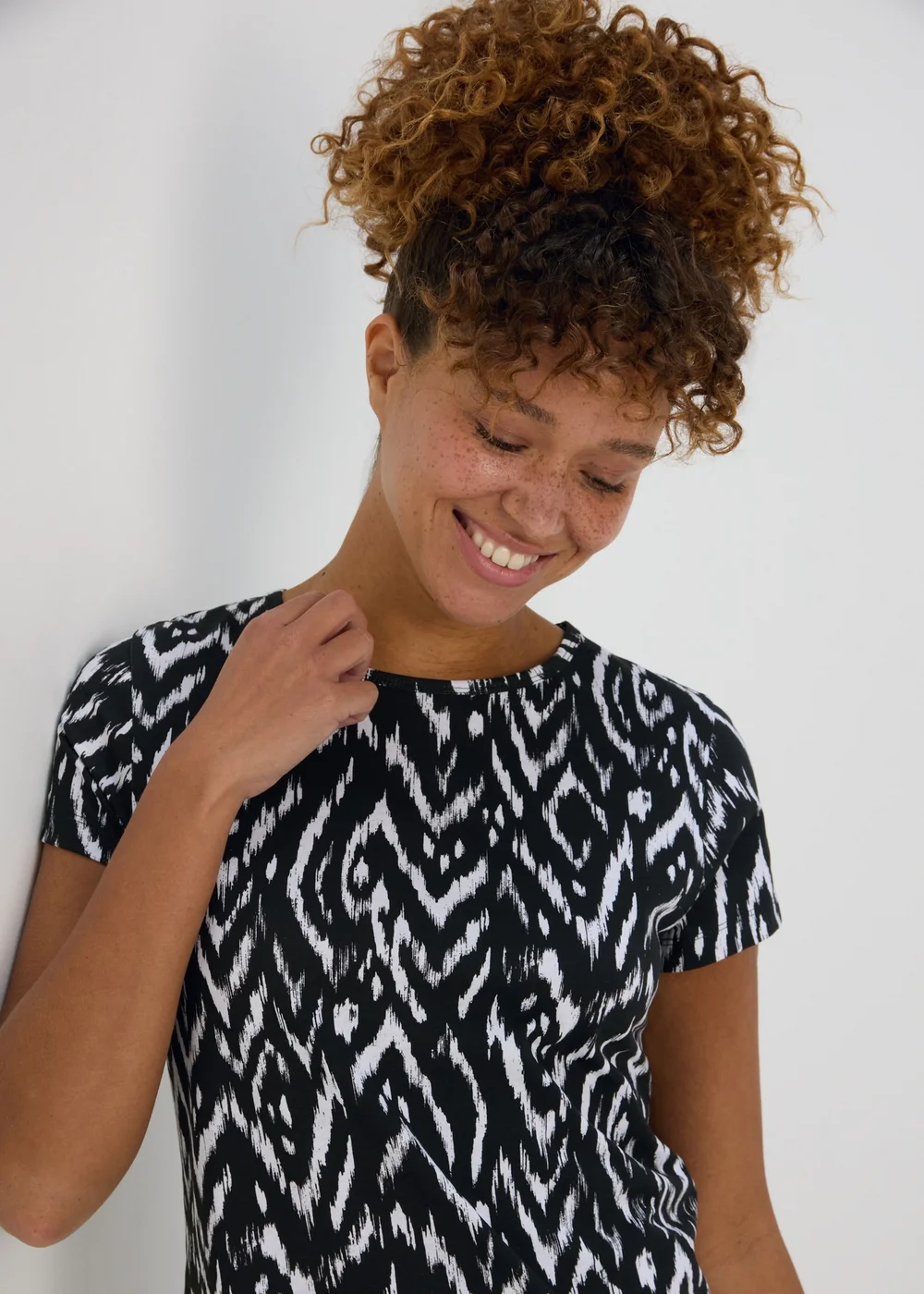 Black Mono Print Nightie - Extra small Image 3